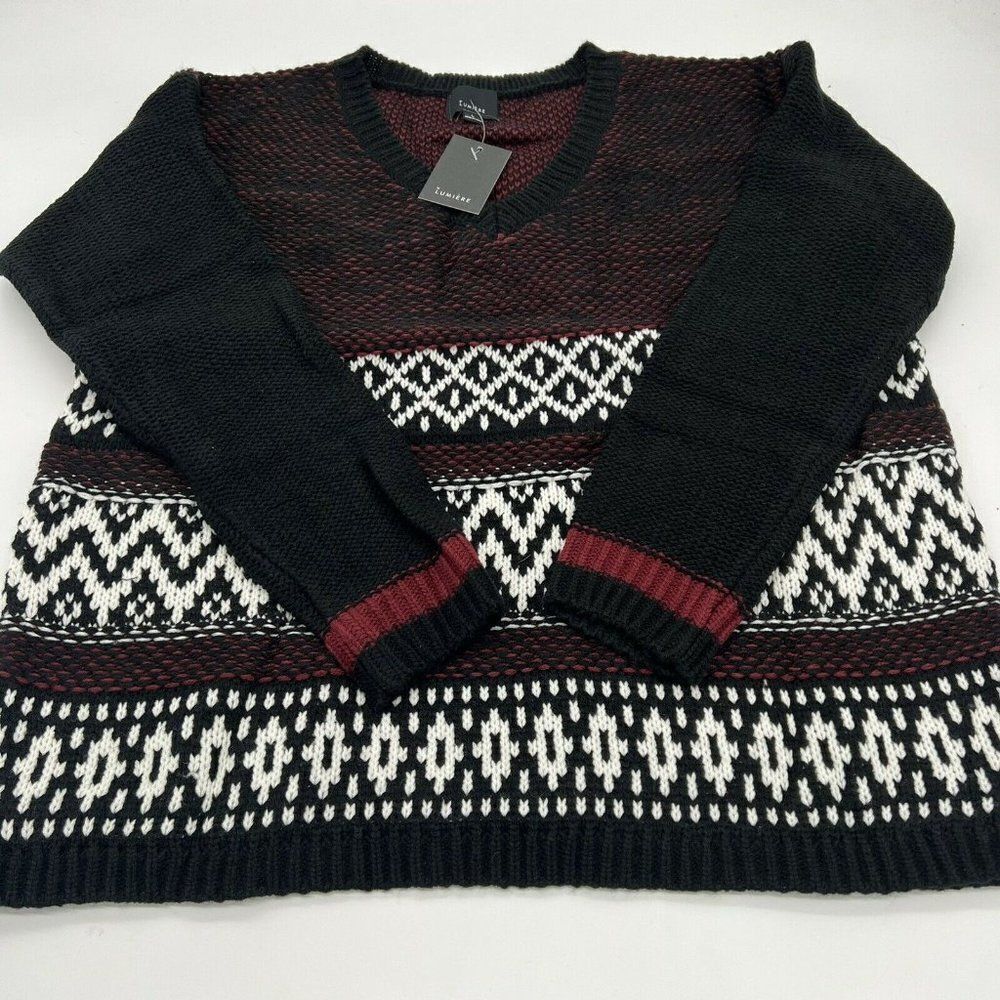 Anthropologie Lumiere Women's Knitted Long Sleeve Pullover Sweater Size L NWT